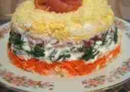 Салат «ЛИДИЯ». Необходимо:  200г.отварной куриной грудки, 200г. Куриной грудки х/к, 400г.отварной зеленой фасоли, 200г.тертой…