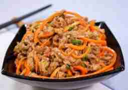 Хе из мяса по-корейски Ингредиенты: Говядина отварная: 500 Грамм, Морковь: 500 Грамм, Лук репчатый:…