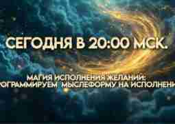 Сегодня в 20.00 мск. Магия исполнения желаний: программируем мыслеформу на…