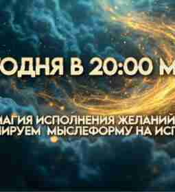 Сегодня в 20.00 мск. Магия исполнения желаний: программируем мыслеформу на…