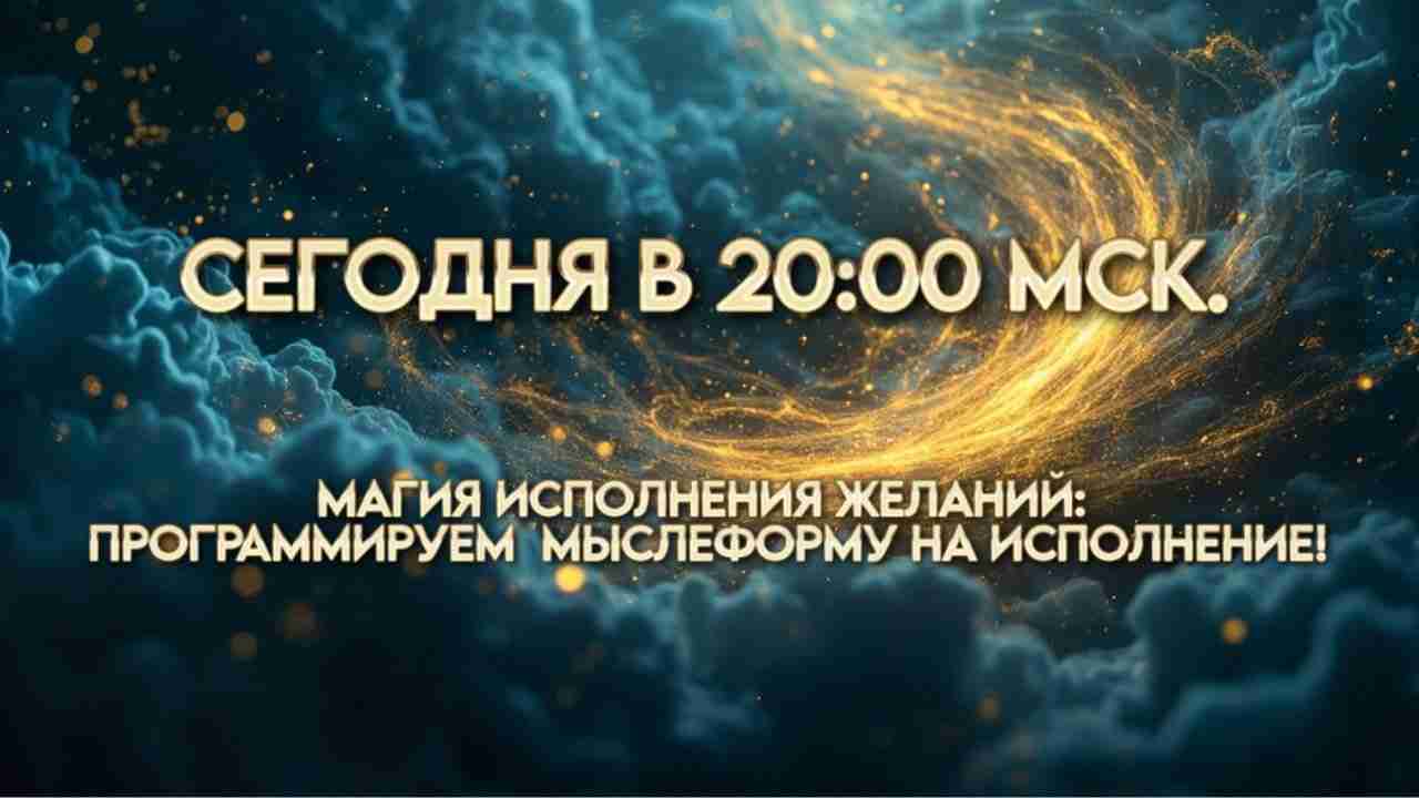 Сегодня в 20.00 мск. Магия исполнения желаний: программируем мыслеформу на…