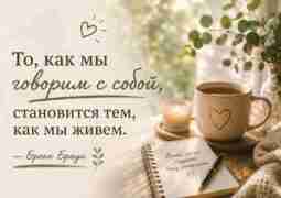 «То, как мы говорим с собой, становится тем, как мы живем.» — Брене Браун…