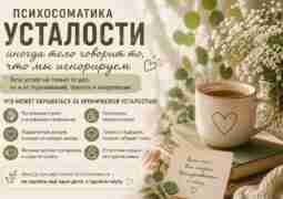🩵 Психосоматика усталости Иногда тело устает не потому, что много работает. А потому, что…